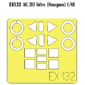 Accessoire Eduard Macchi C.205 Veltro (pour maquettes Hasegawa) (fait à partir de bande jaune de Kabuki japonais)  1/48 EDUAEX132  - Masques de verrièVendu paramazon