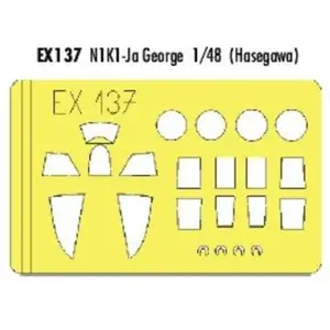 Accessoire Eduard Kawanishi N1K1-Ja George (pour maquettes Hasegawa) (fait à partir de bande jaune de Kabuki japonais) 1/48 EDUAEX137 - Masques de vVendu paramazon