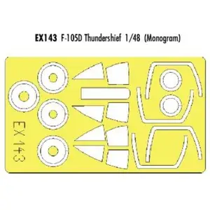 Accessoire Eduard Republic F-105D Thunderchief (pour maquettes de Monogram) (fait à partir de bande jaune de Kabuki japonais)  1/48 EDEX143  - MasquesVendu paramazon