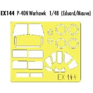 Accessoire Curtiss P-40N Warhawk (pour maquettes Eduard et Mauve) (fait à partir de bande jaune de Kabuki japonais)  1/48 EDEX144  - Masques de verriè