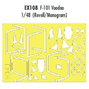 Accessoire Eduard McDonnell F-101 Voodoo (pour maquettes Monogram et Revell) (fait à partir de bande jaune de Kabuki japonais)  1/48 EDEX108  - Masque