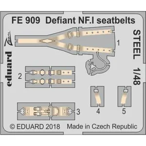 Accessoire Eduard Boulton-Paul Defiant NF.I seatbelts STEEL (designed to be used with Airfix kits)  1/48 EDFE909  - Kit de superdétail pour avions 