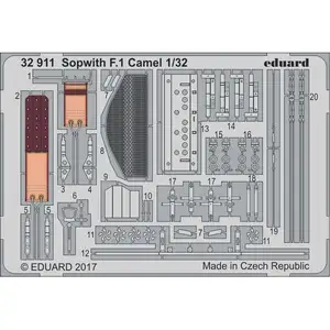 Accessoire Eduard Sopwith F.1 Camel (conçu pour être utilisé avec les kits Wingnut Wings) 1/32ED32911  - Kit de superdétail pour avions Vendu paramazon