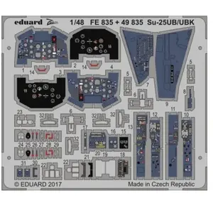 Accessoire Sukhoi Su-25UB / UBK (conçu pour être utilisé avec les kits Eduard, KP / Kopro, OEZ et SMER) Les ensembles 'Zoom' sont des versi 1/48 EDUA pas cher