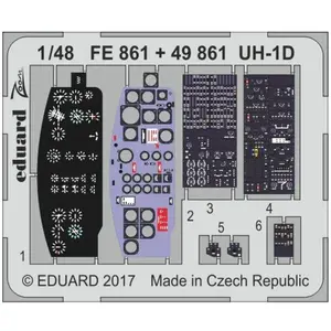 Accessoire Eduard Bell UH-1D (conçu pour être utilisé avec les kits Kitty Hawk Model)  1/48 EDUAFE861  - Masques de verrières maquettes avions Vendu paramazon