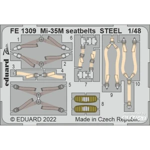 Eduard Ceintures de sécurité Mi-35M ACIER pour ZVEZDA  1/48 Eduafe1309  - Pièces photodécoupées - usage général Vendu paramazon
