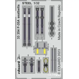 Eduard F-35A seatbelts STEEL 1/32 TRUMPETER 1/323933354  - Pièces photodécoupées - usage général Vendu paramazon