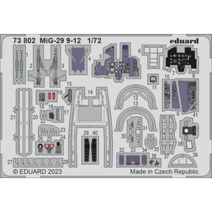 Accessoire Eduard Mikoyan MiG-29 9-12 1/72 (designed to be used with Great Wall Hobby kits) EDUA73802  - Kit de superdétail pour avions Vendu paramazon