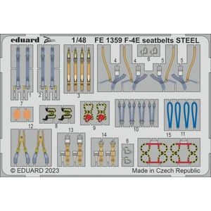 Accessoire Eduard McDonnell F-4E Phantom seatbelts STEEL 1/48 (designed to be used with Meng Model kits) 1/48 EDFE1359 - Kit de superdétail pour aviVendu paramazon