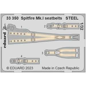 Accessoire Eduard Supermarine Spitfire Mk.I seatbelts STEEL 1/32 (designed to be used with Kotare kits) EDUA33350  - Kit de superdétail pour avions Vendu paramazon