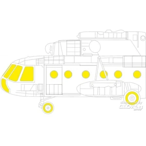 Accessoire Eduard Mi-8MT 1/48 ZVEZDA  1/48 EduaEX932  - Masques de verrières maquettes avions 