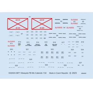 Eduard Décal pochoirs de Havilland Mosquito FB Mk.II 1/32 (conçus pour être utilisés avec les kits Tamiya) EduaD32020  - Décalcomanies pour avions milVendu paramazon