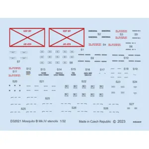 Eduard Décal Pochoirs de Havilland Mosquito B Mk.IV 1/32 (conçus pour être utilisés avec les kits Hong Kong Models) EduaD32021  - Décalcomanies pour aVendu paramazon