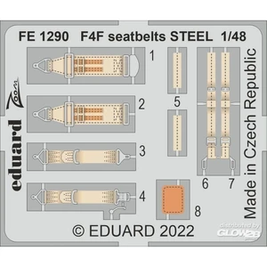 Eduard Ceintures de sécurité F4F ACIER  1/48 EduaFE1290  - Pièces photodécoupées - usage général Vendu paramazon