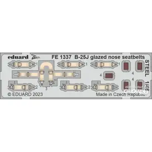 Eduard B-25J glazed nose seatbelts STEEL 1/48 HKM  1/48 7241337  - Pièces photodécoupées - usage général Vendu paramazon