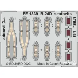 Eduard B-24D seatbelts STEEL 1/48 REVELL  1/48 7241339  - Pièces photodécoupées - usage général Vendu paramazon