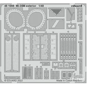 Eduard Mi-35M extérieur pour ZVEZDA  1/48 Edua481088  - Pièces photodécoupées - usage général Vendu paramazon