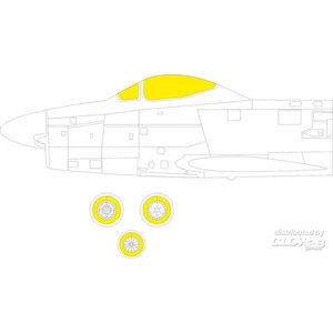 Accessoire Eduard F-86D TFace 1/48 REVELL  1/48 7379941  - Masques de verrières maquettes avions Vendu paramazon