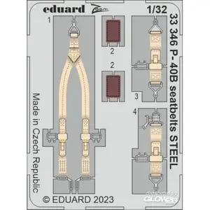 Accessoire Eduard P-40B seatbelts STEEL 1/32 GREAT WALL HOBBY 1/323933346  - Masques de verrières maquettes avions Vendu paramazon