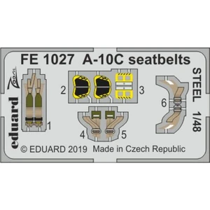 Accessoire Eduard Ceinture de sécurité Fairchild A-10C STEEL (conçu pour être utilisé avec les kits Italeri)  1/48 EduaFE1027  - Kit de superdétail poVendu paramazon