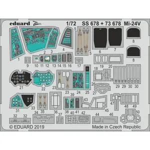 Accessoire Eduard Mil Mi-24V (conçu pour être utilisé avec les kits Zvezda) 1/72EduaSS678 - Kit de superdétail pour avions Vendu paramazon