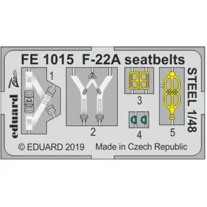 Accessoire Eduard Lockheed-Martin F-22A ceinture de sécurité en acier (conçu pour être utilisé avec les kits Hasegawa)  1/48 EduaFE1015  - Kit de supeVendu paramazon