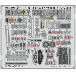 Accessoire Eduard Lockheed F-104G Starfighter tard (conçu pour être utilisé avec les kits de modèle cinétique) Comprend environ 20 des pièces les   1/