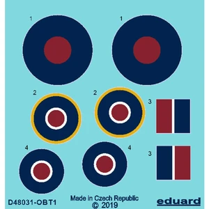Décal Hawker Tempest Mk.V rondelles début 1/48 (conçu pour être utilisé avec les kits Eduard)  1/48 EduaD48031  - Décalcomanies pour avions militaires
