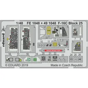 Accessoire Eduard Lockheed-Martin F-16C Block 25 (conçu pour être utilisé avec les kits Tamiya) Comprend environ 20 des pièces les plus importante  1/Vendu paramazon