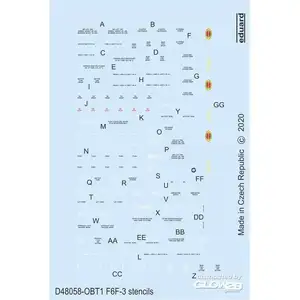Décal Pochoirs F6F-3 pour Eduard  1/48 7307058  - Décalcomanies pour avions militaires Vendu paramazon