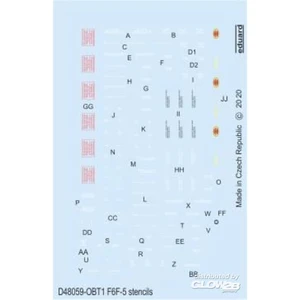 Décal Pochoirs F6F-5 pour Eduard  1/48 EduaD48059  - Décalcomanies pour avions militaires Vendu paramazon