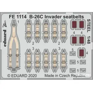 Accessoire Eduard Ceintures de sécurité B-26C Invader ACIER pour ICM  1/48 7241114  - Kit de superdétail pour avions Vendu paramazon