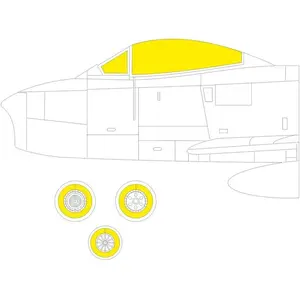 Accessoire Eduard Sabre F.4 TFace 1/48 pour AIRFIX  1/48 EduaEX784  - Masques de verrières maquettes avions Vendu paramazon