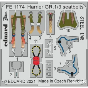 Accessoire Eduard Harrier GR.1/3 ceintures ACIER 1/48 pour KINETIC  1/48 EduaFE1174  - Kit de superdétail pour avions Vendu paramazon