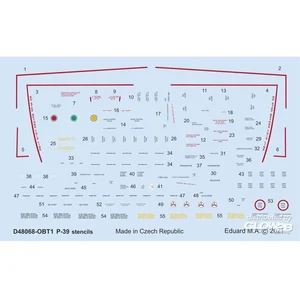 Décal Pochoirs P-39 pour Eduard  1/48 EduaD48068  - Décalcomanies pour avions civils Vendu paramazon