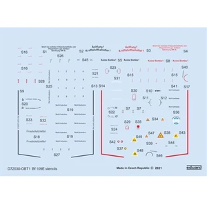 Eduard Décal Bf 109E stencils 1/72 pour kit SPECIAL HOBBY / TAMIYA / AIRFIX 1/72EduaD72030  - Décalcomanies pour avions militaires Vendu paramazon