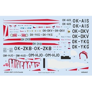 Z-37A Cmelak decals 1/72 pour kit EDUARD 1/72EduaD72031  - Décalcomanies pour avions militaires Vendu paramazon