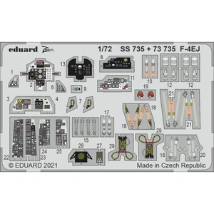 Accessoire Eduard Photodécoupe F-4EJ 1/72 pour kit FINE MOLDS 1/72EduaSS735  - Kit de superdétail pour avions Vendu parcdiscount