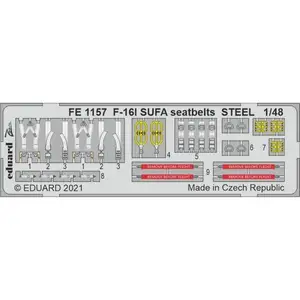 Accessoire Eduard Harnais de sécurité F-16I SUFA STEEL 1/48 pour kit KINETIC  1/48 7241157  - Kit de superdétail pour avions Vendu paramazon