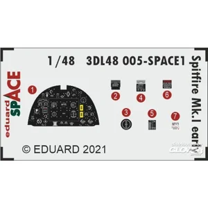 Décal Spitfire Mk.I early SPACE 1/48 pour EDUARD  1/48 Edua3DL48005  - Décalcomanies pour avions civils Vendu paramazon