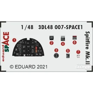 Décal Spitfire Mk.II SPACE 1/48 pour EDUARD 1/48 7397007 - Décalcomani...