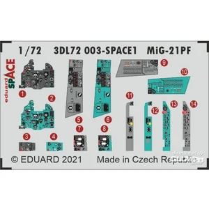 Décal MiG-21PF SPACE 1/72 pour EDUARD 1/72Edua3DL72003  - Décalcomanies pour avions civils 