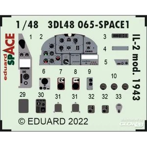 Eduard Il-2 mod. 1943 ESPACE 1/48  1/48 Edua3DL48065  - Pièces photodécoupées - usage général 
