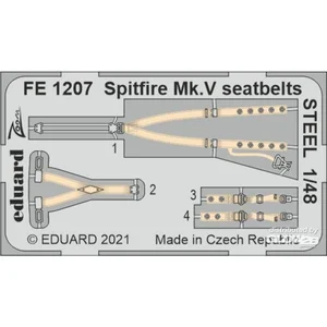 Ceintures Spitfire Mk.V ACIER 1/48 pour EDUARD/SPECIAL HOBBY  1/48 EduaFE1207  - Pièces photodécoupées - usage général Vendu paramazon