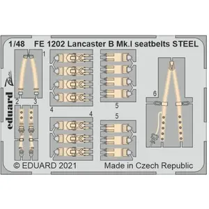 Accessoire Eduard Ceintures de sécurité Lancaster B Mk.I ACIER 1/48 pour HKM  1/48 EduaFE1202  - Kit de superdétail pour avions Vendu paramazon
