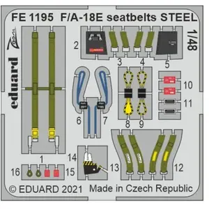 Accessoire Eduard Ceintures de sécurité F/A-18E ACIER 1/48 pour MENG  1/48 EduaFE1195  - Kit de superdétail pour avions Vendu paramazon