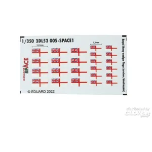 Décal Eduard Pavillons de la Royal Navy (croiseurs/destroyers) SPACE  1/350 Edua3DL53005  - Décalcomanies pour avions civils Vendu paramazon