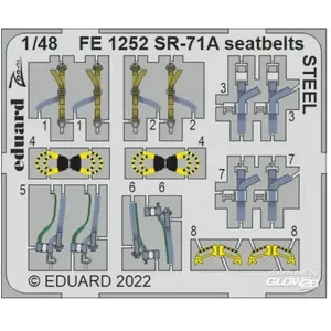 Eduard Ceintures de sécurité SR-71A STEEL pour REVELL  1/48 EduaFE1252  - Pièces photodécoupées - usage général Vendu paramazon