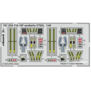 Eduard Ceintures de sécurité F/A-18F en acier pour MENG  1/48 EduaFE1254  - Pièces photodécoupées - usage général Vendu paramazon