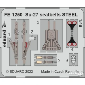 Eduard Ceintures de sécurité Su-27 STEEL pour GREAT WALL HOBBY  1/48 EduaFE1250  - Pièces photodécoupées - usage général Vendu paramazon